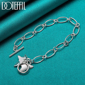925 Silver Butterfly Pendant Bracelet for Wedding