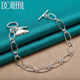 925 Silver Butterfly Pendant Bracelet for Wedding