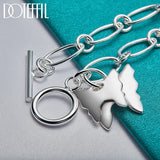925 Silver Butterfly Pendant Bracelet for Wedding