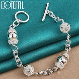 925 Silver Charm Ball Bracelet Wedding Engagement Jewelry