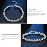 Sterling Silver Charm Hollow Bead Chain Bracelet for Women