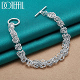 925 Silver Charm Button OT Chain Bracelet for Wedding
