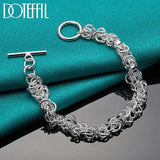 925 Silver Charm Button OT Chain Bracelet for Wedding