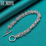 925 Silver Charm Button OT Chain Bracelet for Wedding