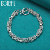 925 Silver Charm Button OT Chain Bracelet for Wedding