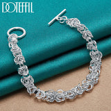 925 Silver Charm Button OT Chain Bracelet for Wedding
