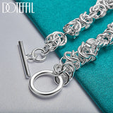 925 Silver Charm Button OT Chain Bracelet for Wedding
