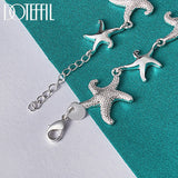 925 Silver Starfish Charm Bracelet Chain Women Wedding Party Jewelry