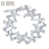 925 Silver Starfish Charm Bracelet Wedding Jewelry