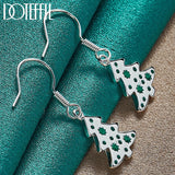 925 Silver Christmas Tree Drop Earrings Charm Women Jewelry