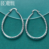 925 Sterling Silver Circle 41mm Hoop Earrings Lady Gift Charm Wedding Jewelry