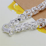 925 Silver Circle Chain Bracelet for Women Wedding Party