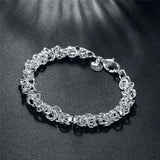 925 Silver Circle Chain Bracelet for Women Wedding Party