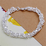 925 Silver Circle Chain Bracelet for Women Wedding Party