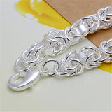 925 Silver Circle Chain Bracelet for Women Wedding Party