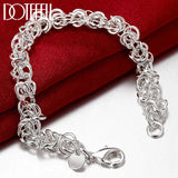 925 Silver Circle Chain Bracelet for Women Wedding Party