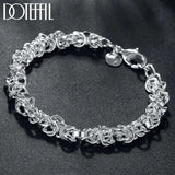 925 Silver Circle Chain Bracelet Women Charm Party Jewelry
