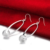 925 Sterling Silver Circle Hoop Earrings Charm For Women Lady