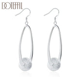 925 Sterling Silver Circle Hoop Earrings Charm For Women Lady