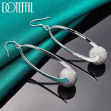 925 Sterling Silver Circle Hoop Earrings Charm For Women Lady