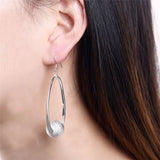 925 Sterling Silver Circle Hoop Earrings Charm For Women Lady