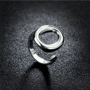 925 Sterling Silver Circle Open Rings for Women Wedding Engagement Party
