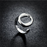 925 Sterling Silver Circle Open Rings for Women Wedding Engagement Party