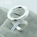 925 Sterling Silver Circle Open Rings for Women Wedding Engagement Party