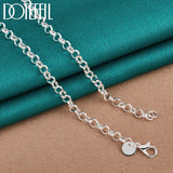 925 Silver Round Bean Necklace 18 Inch Chain