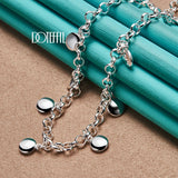 925 Silver Round Bean Necklace 18 Inch Chain