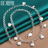 925 Silver Round Bean Necklace 18 Inch Chain