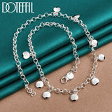925 Silver Circle Bean Chain Necklace Wedding Jewelry