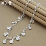 925 Silver Circle Bean Chain Necklace Wedding Jewelry