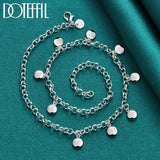 925 Silver Circle Bean Chain Necklace Wedding Jewelry