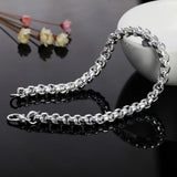 925 Silver Circle Box Chain Bracelet Wedding Party Jewelry