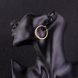 925 Sterling Silver Classic Circle Hoop 18K Gold Earrings