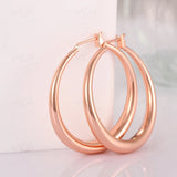 925 Sterling Silver Classic Circle Hoop 18K Gold Earrings