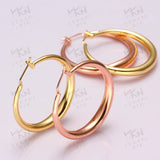 925 Sterling Silver Classic Circle Hoop 18K Gold Earrings