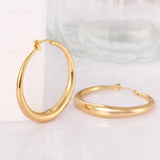 925 Sterling Silver Classic Circle Hoop 18K Gold Earrings