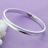 925 Sterling Silver Concave Bangle Bracelet For Woman
