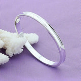 925 Sterling Silver Concave Bangle Bracelet For Woman
