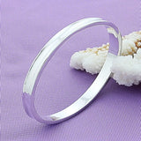 925 Sterling Silver Concave Bangle Bracelet For Woman