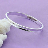 925 Sterling Silver Concave Bangle Bracelet For Woman
