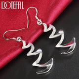 925 Silver Crescent Drop Earrings Women Jewelry Wedding Party Gift