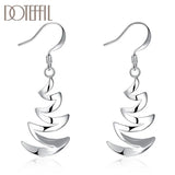 925 Silver Crescent Drop Earrings Women Jewelry Wedding Party Gift