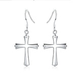 925 Silver Cross Drop Earring for Wedding Engagement Party