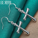 925 Silver Cross Drop Earring for Wedding Engagement Party