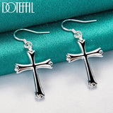 925 Silver Cross Drop Earring for Wedding Engagement Party