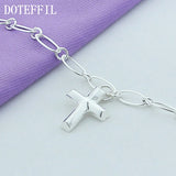 925 Silver Cross Pendant Bracelet Woman Wedding Jewelry