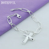925 Silver Cross Pendant Bracelet